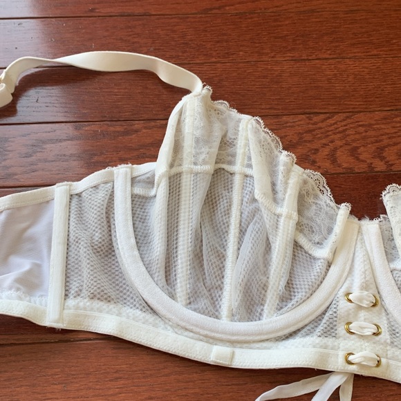 NWT Sophie Theallet for cacique sexy white lace underwire bra 42 D $60 white - Picture 5 of 6